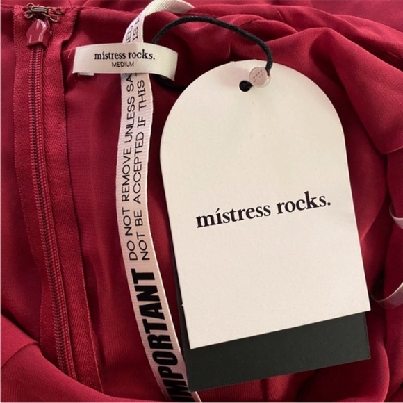 NEW House of CB Mistress Rocks Ruby Crystallised Hanky Hem Dress Medium - Picture 14 of 17